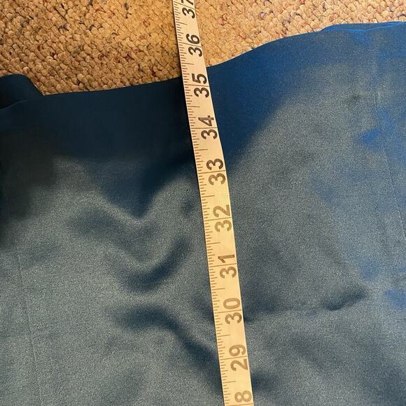 Yimilan Sz M Gorgeous Vintage Satin Turquoise Cocktail Bow Pencil Dress Romantic - Picture 3 of 10